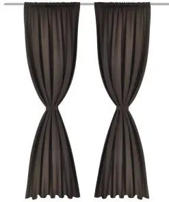 vidaXL Blackout Curtains 2 pcs Slot-Headed 135 x 245 cm Brown