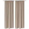 2 pcs Cream Slot-Headed Blackout Curtains 135 x 245 cm