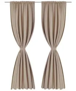 2 pcs Cream Slot-Headed Blackout Curtains 135 x 245 cm