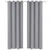 2 pcs Grey Blackout Curtains with Metal Rings 135 x 245 cm 2 pcs Grey Blackout Curtains with Metal Rings 135 x 245 cm