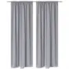 2 pcs Grey Slot-Headed Blackout Curtains 135 x 245 cm