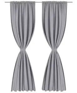 2 pcs Grey Slot-Headed Blackout Curtains 135 x 245 cm