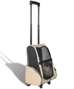 vidaXL Multipurpose Pet Trolley Beige Foldable