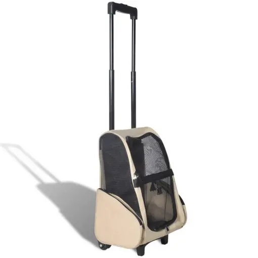 vidaXL Multipurpose Pet Trolley Beige Foldable