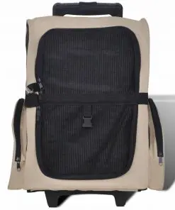 vidaXL Multipurpose Pet Trolley Beige Foldable