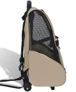 vidaXL Multipurpose Pet Trolley Beige Foldable