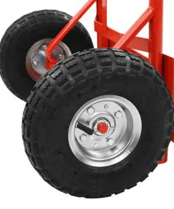 Red and Black Metal Foldable Trolley