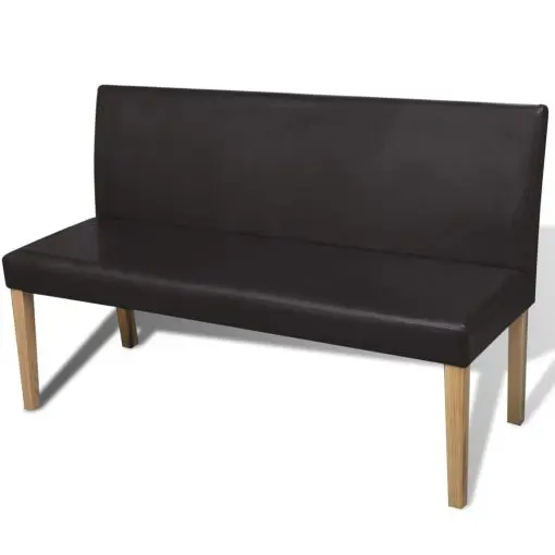 vidaXL Sofa Chair Artificial Leather Bench Dark Brown