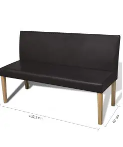 vidaXL Sofa Chair Artificial Leather Bench Dark Brown