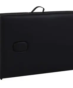 Black Foldable Massage Table 2 Zones with Wooden Frame