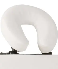 Cream White Foldable Massage Table 2 Zones with Wooden Frame
