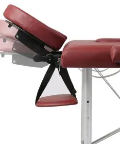Red Foldable Massage Table 2 Zones with Aluminium Frame