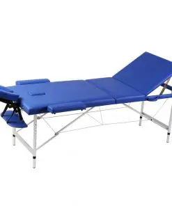 Blue Foldable Massage Table 3 Zones with Aluminium Frame