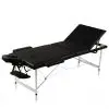 Black Foldable Massage Table 3 Zones with Aluminium Frame