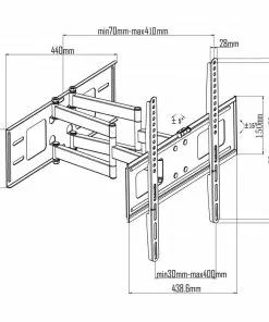 vidaXL Double-armed Tilt Swivel Wall TV Bracket 3D 400x400mm 32″-55″