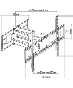 vidaXL Double-armed Tilt Swivel Wall TV Bracket 3D 600x400mm 37″-70″