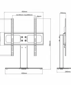 TV Bracket with Base 400 x 400 mm 23″ – 55″