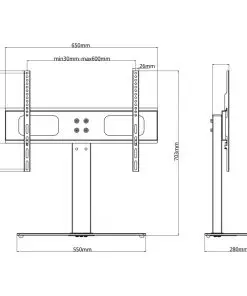 TV Bracket with Base 600 x 400 mm 32″ – 70″