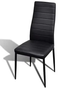 vidaXL Dining Chairs 2 pcs Black Faux Leather
