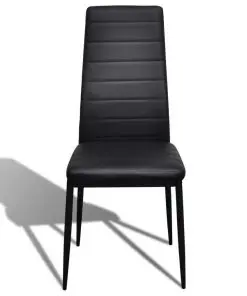 vidaXL Dining Chairs 4 pcs Black Faux Leather