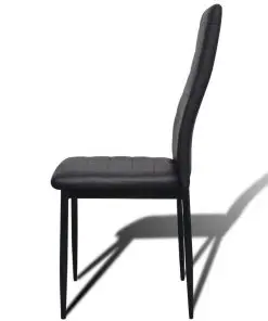 vidaXL Dining Chairs 4 pcs Black Faux Leather