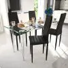 vidaXL Dining Chairs 4 pcs Black Faux Leather