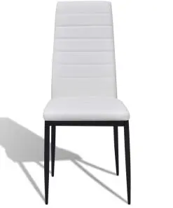 vidaXL Dining Chairs 2 pcs White Faux Leather