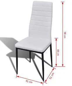 vidaXL Dining Chairs 2 pcs White Faux Leather