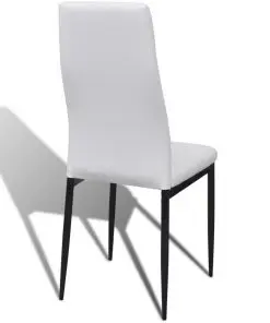 vidaXL Dining Chairs 4 pcs White Faux Leather