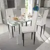 vidaXL Dining Chairs 4 pcs White Faux Leather