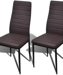 vidaXL Dining Chairs 2 pcs Brown Faux Leather