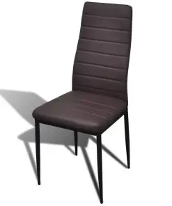 vidaXL Dining Chairs 4 pcs Brown Faux Leather