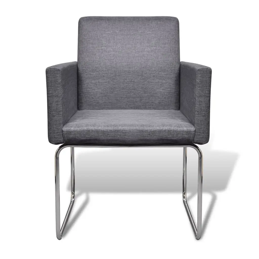 vidaXL Dining Chairs 2 pcs Dark Grey Fabric