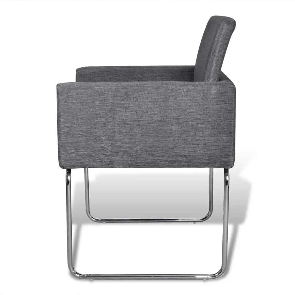 vidaXL Dining Chairs 2 pcs Dark Grey Fabric