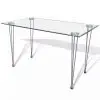 vidaXL Dining Table with Glass Top Transparent
