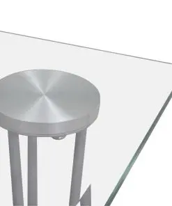 vidaXL Dining Table with Glass Top Transparent