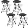 vidaXL Folding Bar Stools 4 pcs Faux Leather