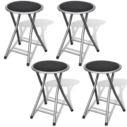 vidaXL Folding Bar Stools 4 pcs Faux Leather