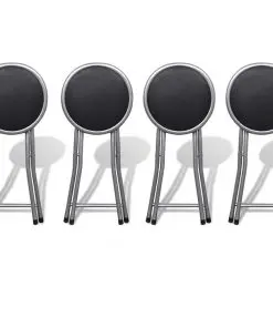 vidaXL Folding Bar Stools 4 pcs Faux Leather