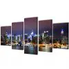 Canvas Wall Print Set Colourful New York Skyline 100 x 50 cm Canvas Wall Print Set Colourful New York Skyline 100 x 50 cm