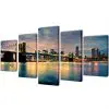 Canvas Wall Print Set Brooklyn Bridge River View 100 x 50 cm Canvas Wall Print Set Brooklyn Bridge River View 100 x 50 cm