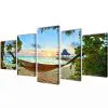 Canvas Wall Print Set Sand Beach with Hammock 100 x 50 cm Canvas Wall Print Set Sand Beach with Hammock 100 x 50 cm