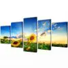 Canvas Wall Print Set Sunflower 100 x 50 cm