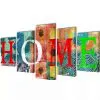 Canvas Wall Print Set Colourful Home Design 100 x 50 cm