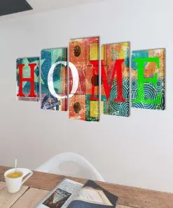 Canvas Wall Print Set Colourful Home Design 100 x 50 cm