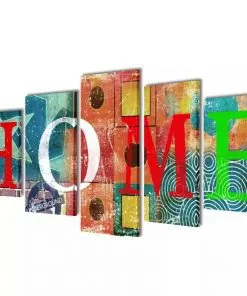 Canvas Wall Print Set Colourful Home Design 200 x 100 cm
