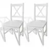 vidaXL Dining Chairs 2 pcs White Pinewood vidaXL Dining Chairs 2 pcs White Pinewood