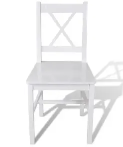 vidaXL Dining Chairs 2 pcs White Pinewood