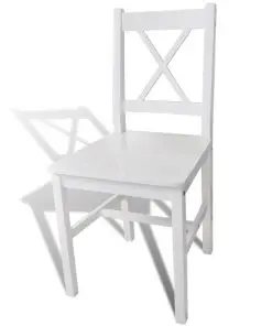 vidaXL Dining Chairs 2 pcs White Pinewood