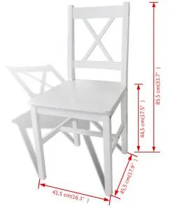 vidaXL Dining Chairs 2 pcs White Pinewood